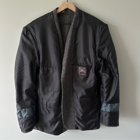 The Crossroads Collection Jacket Mens 46L Gray Herringbone Tweed Blazer Wool - Picture 11 of 16